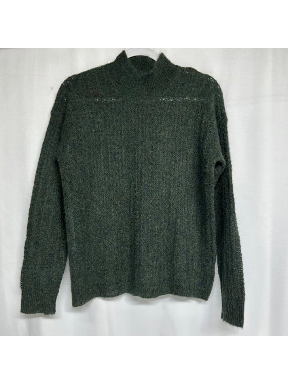 J.McLaughlin Green Mock Neck Mohair Blend Sweater Women's Medium